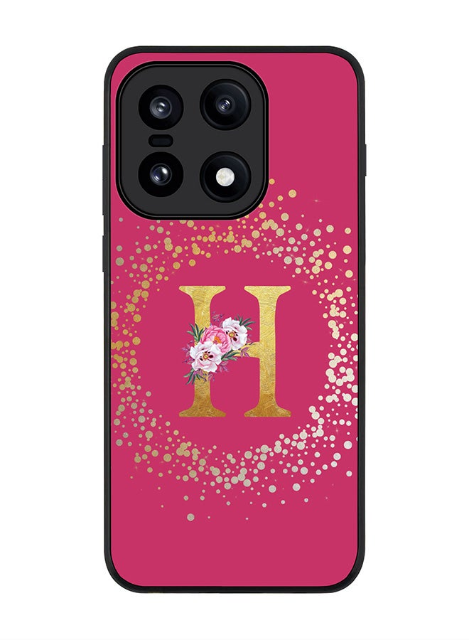 Stylizedd For OnePlus 15 Case,Slim fit Camera Protection, Shockproof Thin Phone cover  - Custom Monogram Floral - H ( Deep Pink ) - Image 1
